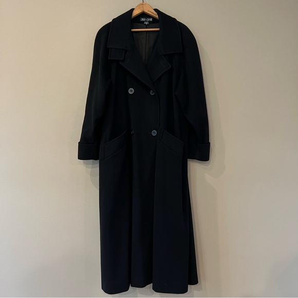 Made in USA 💯 Luxury Wool MAXI 12-14 Black Dress Coat STEVE by Searle - Picture 5 of 10